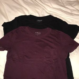Two Everlane box cut tees